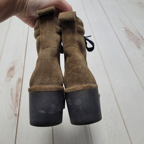 Fly London Biaz329fly suede wedge combat boots green moto platform - Picture 5 of 9